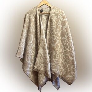 Aqua Camel and Ivory Shawl
